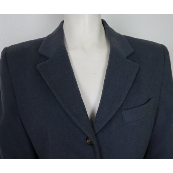 VINTAGE L.L. BEAN - WOMEN'S GRAY WOOL CASHMERE BLEND BLAZER JACKET - SIZE 10P - Picture 4 of 12